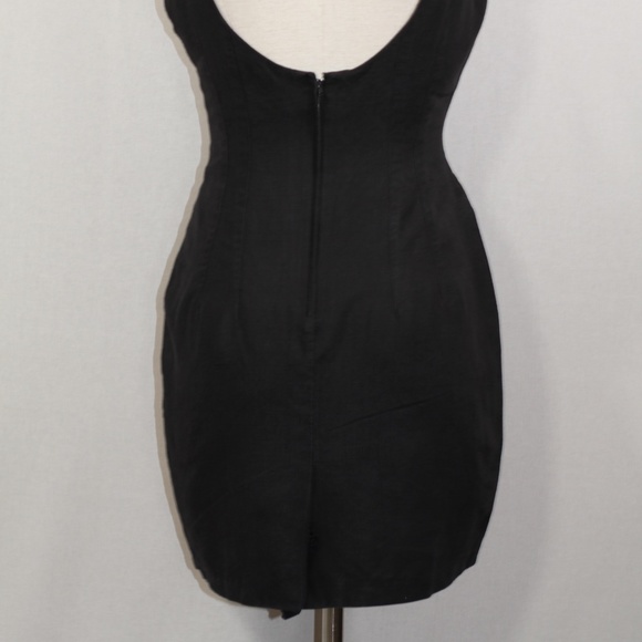 Carmen Marc Valvo Linen Black Dress - Picture 11 of 13